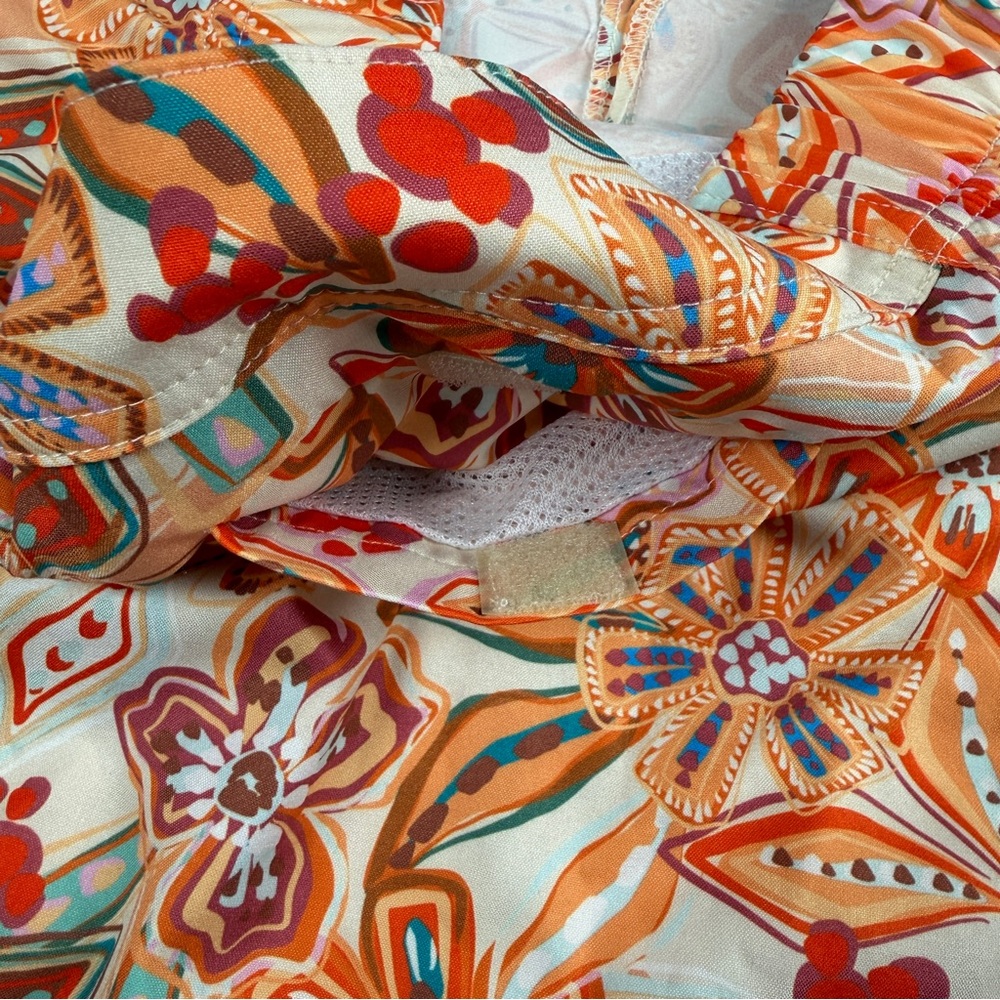 RipSkirt Women's Above Knee Length Floral Skirt Orange Large - Picture 6 of 7